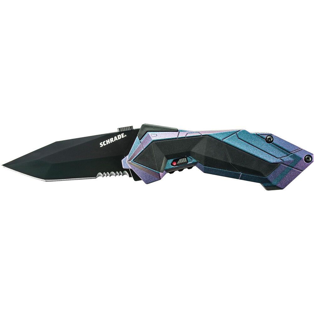 Schrade M.A.G.I.C. Assisted Opening Liner Lock Folding Knife Clip Point Tanto Blade Aluminum Handle