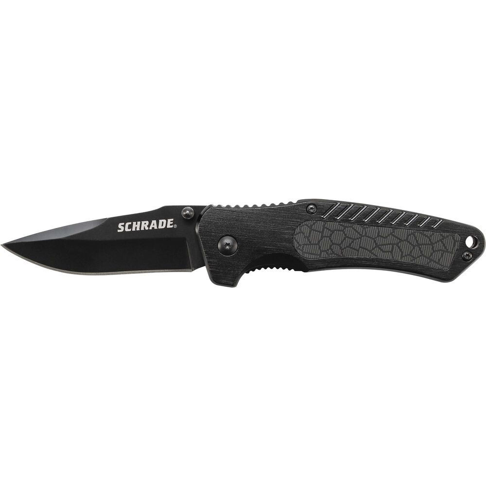 Schrade Liner Lock Folding Knife Drop Point Blade Aluminum Handle