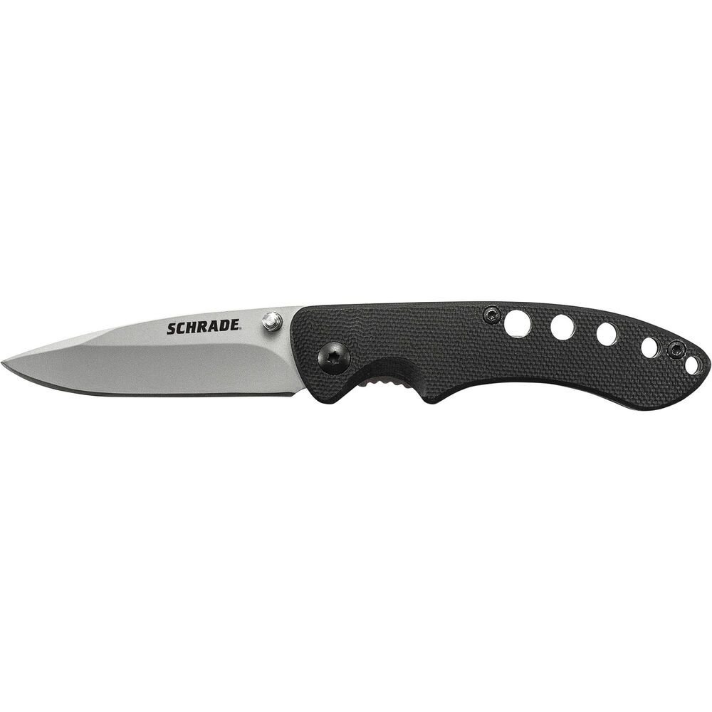 Schrade Liner Lock Folding Knife Drop Point Blade G-10 Handle