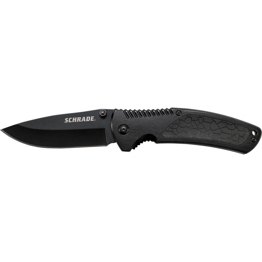 Schrade Liner Lock Folding Knife Drop Point Blade Aluminum Handle