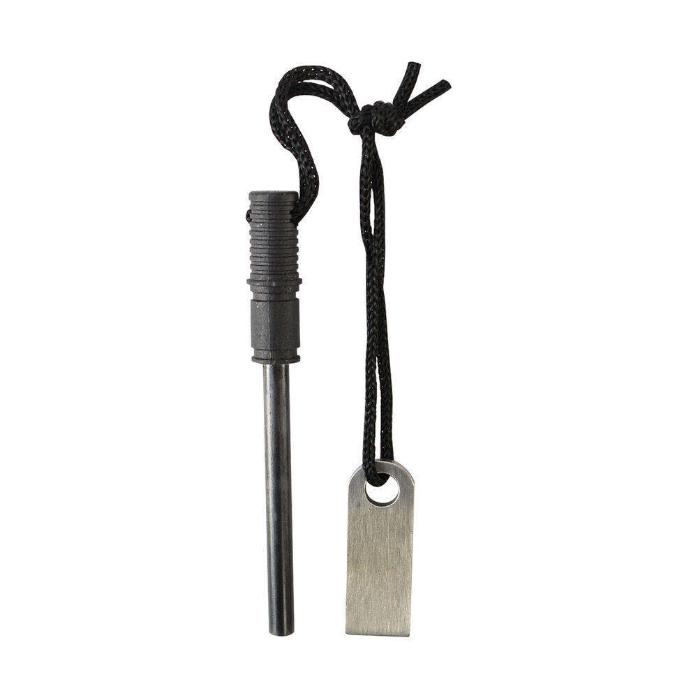 Schrade Large Ferro Rod with Striker Plate and Lanyard