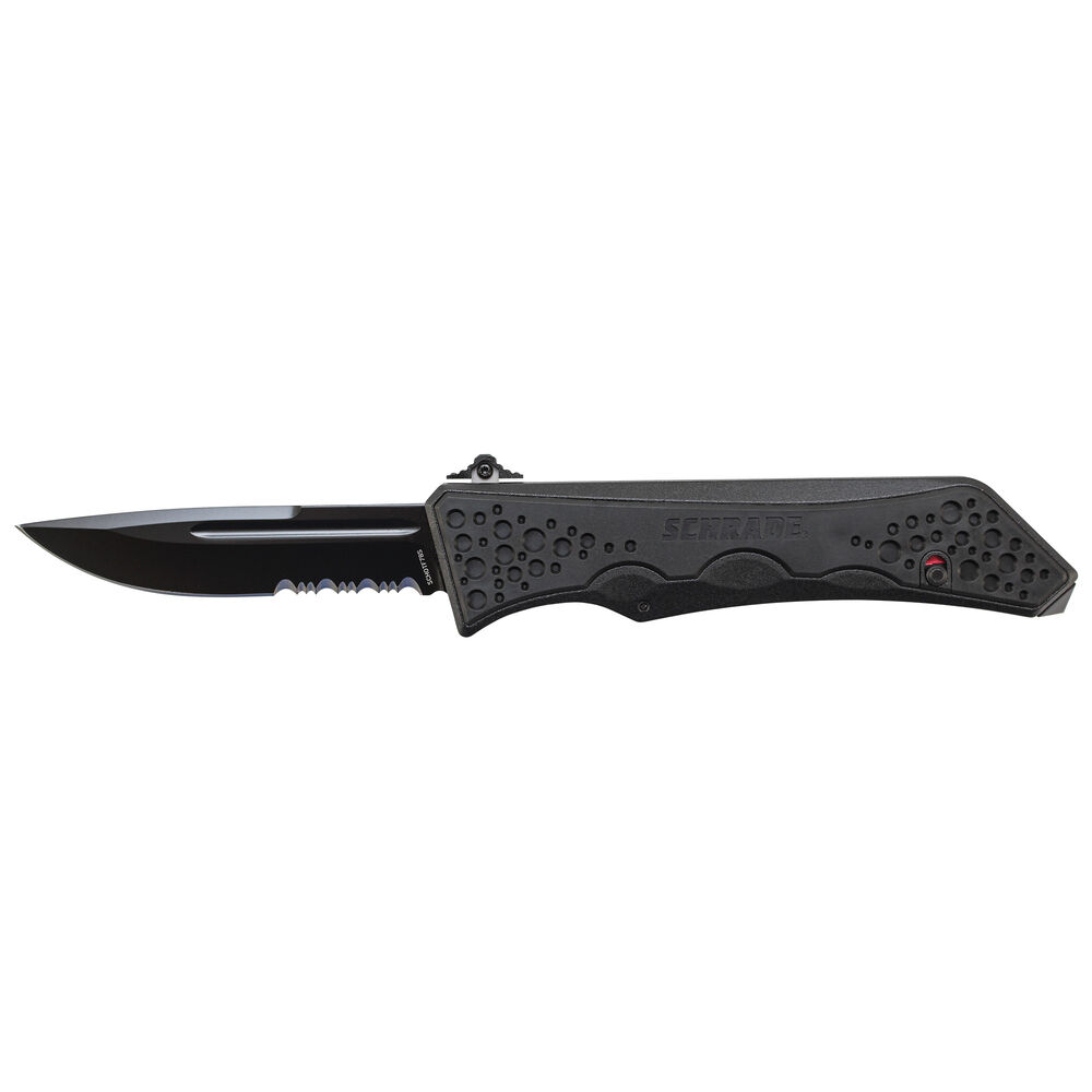 Schrade Viper Out The Front Assisted Opening Knife Serrated Drop Point Blade Aluminum Handle