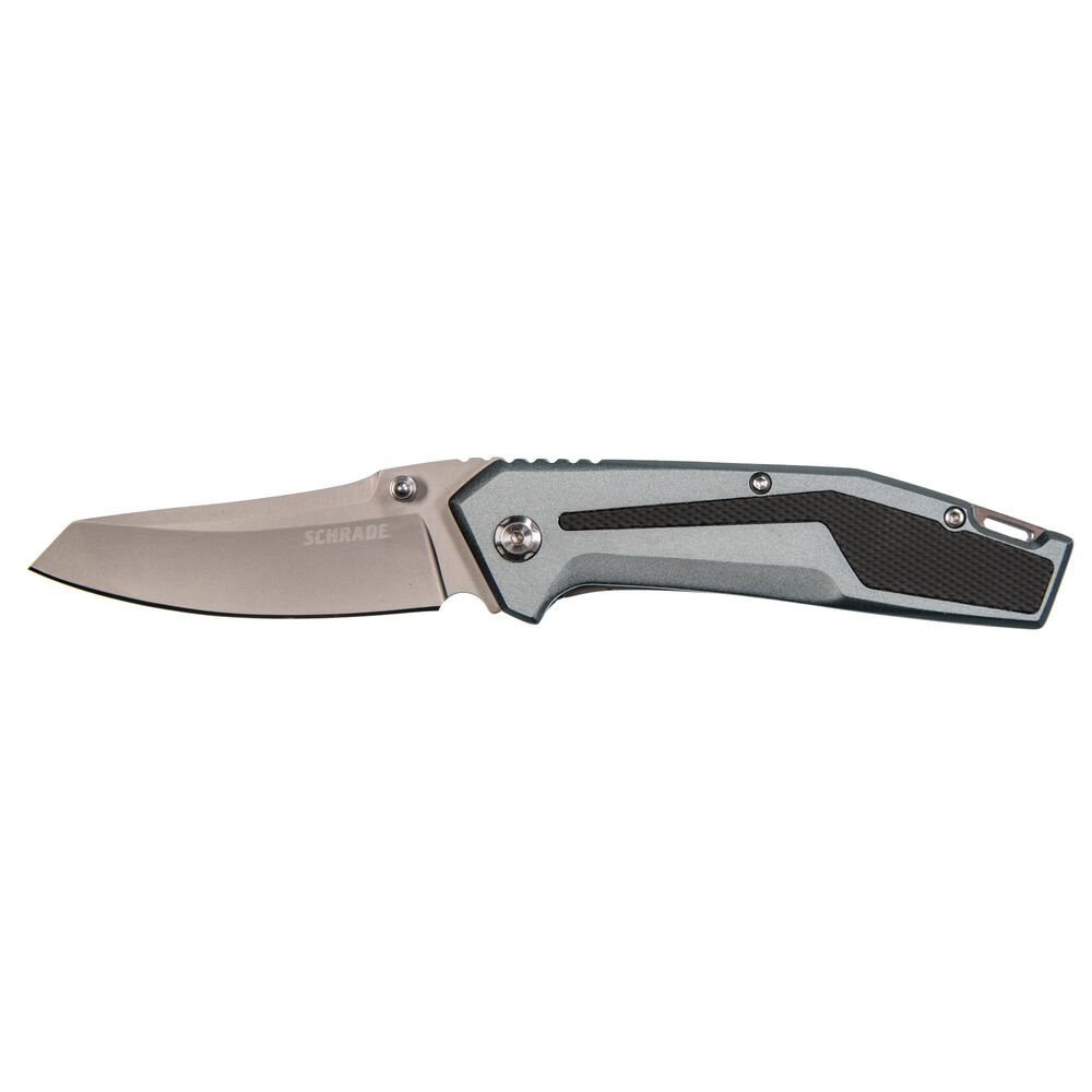 Clip Point Blade Grey/Black Handle