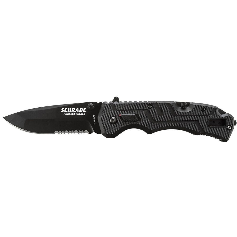 Schrade Professionals M.A.G.I.C. Assisted Opening Folding Knife Serrated Drop Point Blade Nylon Fiber Handle