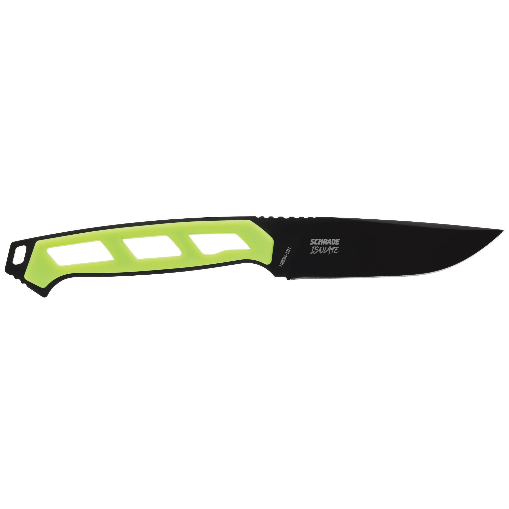 Schrade Delta Class Isolate Caper Fixed Blade Knife 3" - Green Overmold Tpr Handles Sch1159295