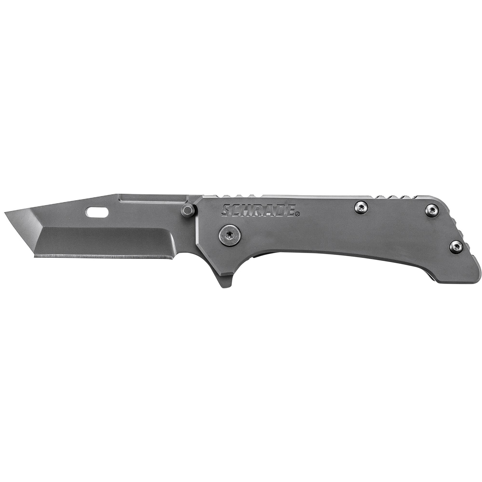 Schrade Frame Lock Folding Knife Tanto Blade Steel Handle Schrade 